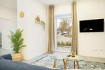 Wohnzimmer - Ferienwohnung Achterdeck Eckernförde - Top-Hundeurlaub