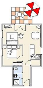 Grundriss - Wohnung 3 - Top-Hundeurlaub