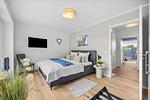 Schlafzimmer - Ferienwohnung TheViewB03 Strandloft Nordsee Dagebüll - Top-Hundeurlaub