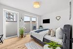 Schlafzimmer - Ferienwohnung TheViewB03 Strandloft Nordsee Dagebüll - Top-Hundeurlaub
