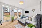 Schlafzimmer - Ferienwohnung TheViewB03 Strandloft Nordsee Dagebüll - Top-Hundeurlaub