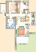 Grundriss - Villa Rosita Ferienwohnung 9 - Top-Hundeurlaub