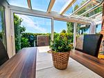 Garten - Ferienhaus Haffliebe mit Sauna und Kamin - Top-Hundeurlaub