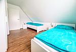 Schlafzimmer - Ferienhaus Haffliebe mit Sauna und Kamin - Top-Hundeurlaub