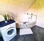 Badezimmer - Ferienhaus Haffliebe mit Sauna und Kamin - Top-Hundeurlaub