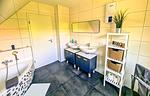 Badezimmer - Ferienhaus Haffliebe mit Sauna und Kamin - Top-Hundeurlaub