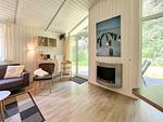 Wohnzimmer mit Ethanol Wandkamin - Ferienhaus 08 - Top-Hundeurlaub