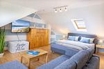 Wohnzimmer - Haus Lüttje Hörn Apartment Meer - Top-Hundeurlaub