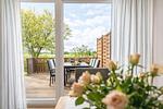 Terrasse - Haus Lüttje Hörn Wohnung Sonne - Top-Hundeurlaub