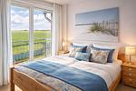 Schlafzimmer - Haus Lüttje Hörn Wohnung Sonne - Top-Hundeurlaub