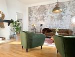 Wohnzimmer - Altbauwohnung mit Panorama Schleiblick, Balkon und Kamin im Herzen von Schleswig - Top-Hundeurlaub
