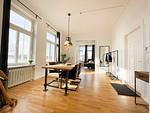 Wohnzimmer - Altbauwohnung mit Panorama Schleiblick, Balkon und Kamin im Herzen von Schleswig - Top-Hundeurlaub