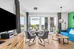 Wohnzimmer - Ferienwohnung TheViewB12 Zuhause bei Emi Dagebüll - Top-Hundeurlaub