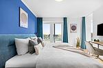 Schlafzimmer - Ferienwohnung TheViewB12 Zuhause bei Emi Dagebüll - Top-Hundeurlaub
