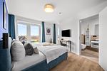 Schlafzimmer - Ferienwohnung TheViewB12 Zuhause bei Emi Dagebüll - Top-Hundeurlaub