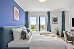 Schlafzimmer - Ferienwohnung TheViewB12 Zuhause bei Emi Dagebüll - Top-Hundeurlaub