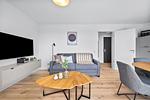 Wohnzimmer - Ferienwohnung TheViewB05 Küstentraum Dagebüll - Top-Hundeurlaub