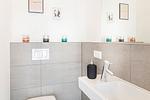 Badezimmer - Ferienwohnung Sonnenschein Haus Hiddensee Prora - Top-Hundeurlaub