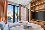 Schlafzimmer - Ferienwohnung Strandperle 1 in der Villa Martha Binz - Top-Hundeurlaub
