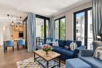 Wohnzimmer - Ferienwohnung Reetkoje 2 in der Villa Martha Binz - Top-Hundeurlaub