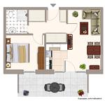 Grundriss - Ferienwohnung  Lilli Marleen 3-20 - Top-Hundeurlaub