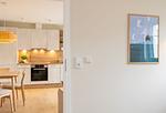 Ferienwohnung Salz/Haus Queller in Wittdün/Amrum  Blick vom Schlafzimmer in den offenen Küchen/Wohnbereich - Salz - Das Queller - Top-Hundeurlaub