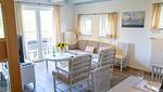 Wohnzimmer - Deichblick Ferienwohnung im Landlust Osterwarf - Top-Hundeurlaub