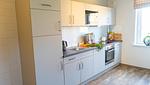 Küchenzeile - Deichblick Ferienwohnung im Landlust Osterwarf - Top-Hundeurlaub