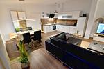 Wohnzimmer - Ferienwohnung Strandnest in der Villa Gudrun Binz - Top-Hundeurlaub