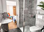 Badezimmer - Anna Mari: Balkon, Meerblick - Top-Hundeurlaub
