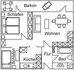 Grundriss - Objekt-Nr. 33 - Strand - Trelleborgallee - Top-Hundeurlaub