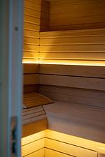 Sauna - Wald & Meer Apartments, FeWo II: Waldblick - Top-Hundeurlaub