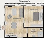 Grundriss - Ferienwohnung Neuer Leuchtturm - Top-Hundeurlaub