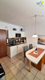 Küche / Küchenzeile - Ferienwohnung Elektrischer Leuchtturm - Top-Hundeurlaub
