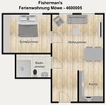 Grundriss - Ferienwohnung Möwe - Top-Hundeurlaub
