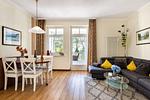Wohnzimmer - Ferienwohnung Strandlust in der Villa Seeadler Binz - Top-Hundeurlaub