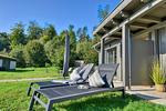 Terrasse - Ferienhaus Strandbude Feriendorf 32 Klein Stresow Rügen - Top-Hundeurlaub