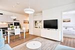 Wohnzimmer - Ferienwohnung Inselglück 3 Parkvillen Carlota und Candela Baabe - Top-Hundeurlaub