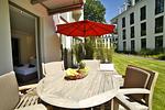 Terrasse - Ferienwohnung Strandlounge in den Parkvillen Binz - Top-Hundeurlaub