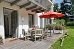 Terrasse - Ferienwohnung Strandlounge in den Parkvillen Binz - Top-Hundeurlaub