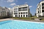 Poolblick - Ferienwohnung Luxus Apartment MeerFreude Sellin - Top-Hundeurlaub