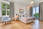Schlafzimmer - Ferienwohnung Fürst Malte Loft I Design & Pool Putbus - Top-Hundeurlaub