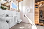 Badezimmer - Ferienhaus Lachmöwe Olpenitz - Top-Hundeurlaub