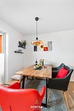 Wohnzimmer - Ferienhaus Steuermannshuus Olpenitz - Top-Hundeurlaub