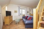 Wohnzimmer - FeWo OG+DG: Balkon, ruhige Lage - Top-Hundeurlaub