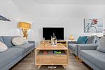Wohnzimmer - Ferienwohnung Treibgut Olpenitz - Top-Hundeurlaub