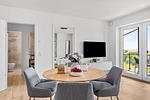 Wohnzimmer - Ferienwohnung TheViewB16 Meeresleuchten Dagebüll - Top-Hundeurlaub