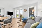 Wohnzimmer - Ferienwohnung TheViewB16 Meeresleuchten Dagebüll - Top-Hundeurlaub