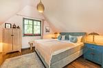 Schlafzimmer - Ferienhaus Ferdinand mit Sauna, Kamin und Terrasse - Hunde willkommen - Top-Hundeurlaub