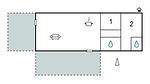 floor-plan - Wohnwagen für 5 Personen (42 m²) in Saint-Julien-en-Born - Top-Hundeurlaub
